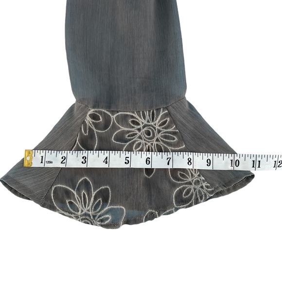 CalStyle Embroidered Peasant Top Mini Dress Tunic Top 3/4 Bell Sleeves Size L - Picture 16 of 16